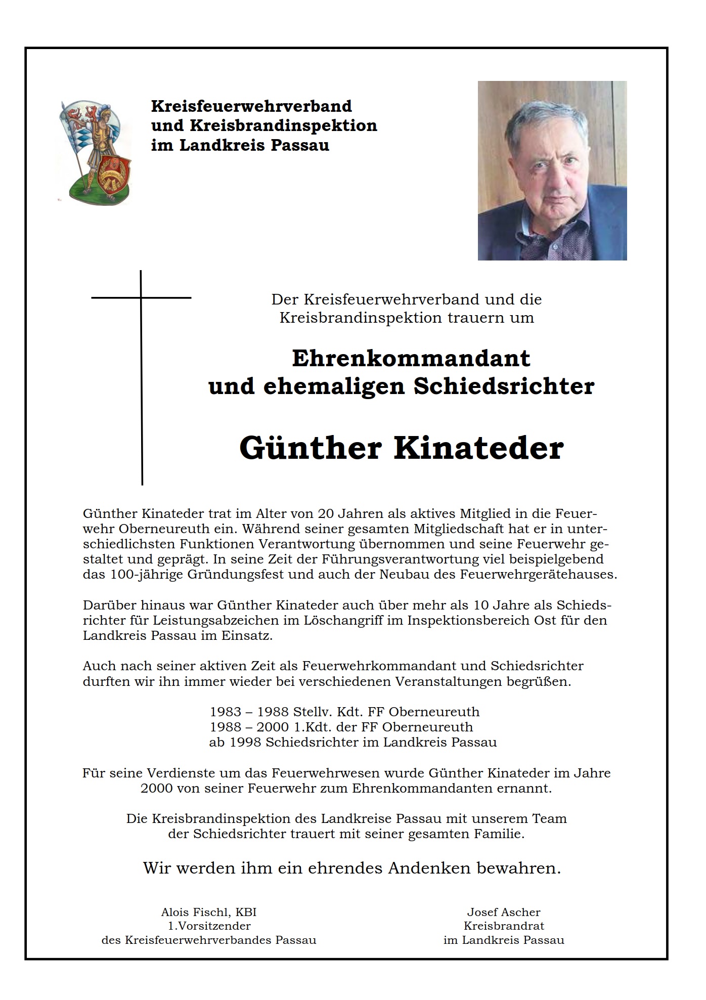 kfv nachruf guenther kinateder